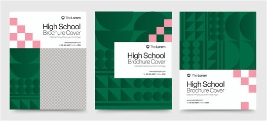 High School Brochure Cover Template for School Prospectus, Catalog & Flyer Poster Layout