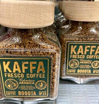 Saint Petersburg, Russia, February 25th, 2026, Coffee KAFFA at the store on the shelf