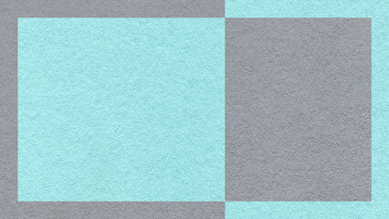Fototapeta premium Textured gray pastel turquoise paper background with frame and geometric panel. Template for presentation with copy space
