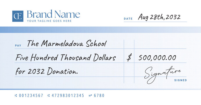 Giant Cheque Template for Donation Presentation, Award & Charity Event Blank Check Layout