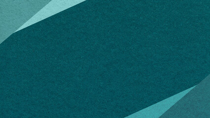Dark teal paper texture background with emerald, jade geometric corners gradient layers, copy space for banner presentation © nikol85