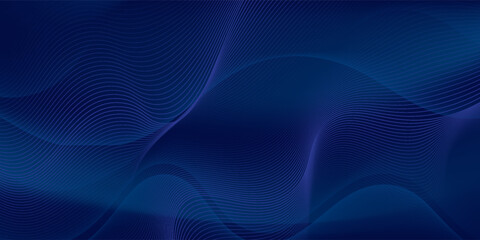 Obraz premium abstract blue wavy background with gold line wave, can be used. vector eps10