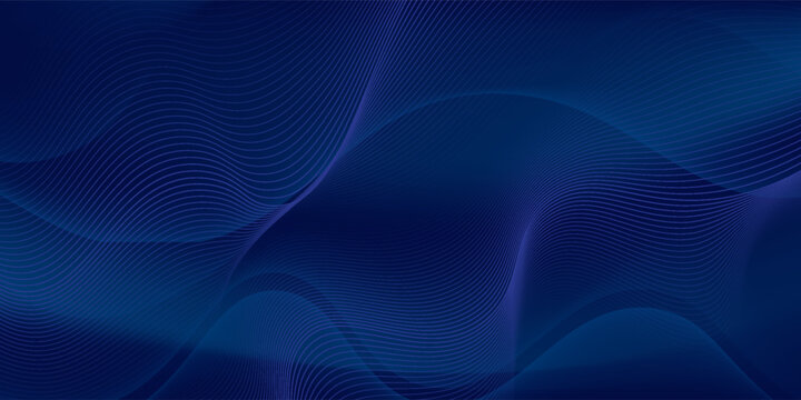 abstract blue wavy background with gold line wave, can be used. vector eps10