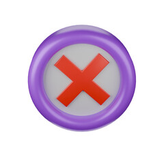 Obraz premium Rejection Symbol: A simple but powerful image of a red X mark inside a purple circle. A visual representation of denial or error.