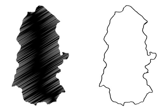 West Sikkim district (Sikkim State, Republic of India) map vector illustration, scribble sketch West Sikkim map