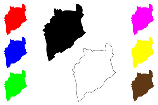Mataro city (Kingdom of Spain) map vector illustration, scribble sketch Matar&oacute; map