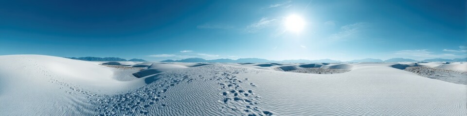 Fototapeta premium Vast white desert landscape under bright sun