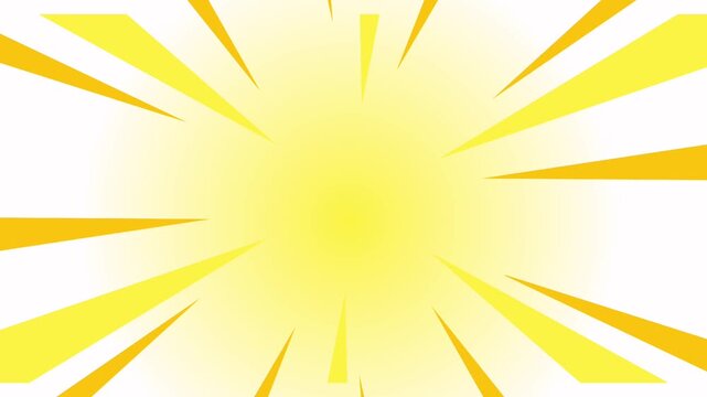 Bright yellow cartoon action lines moving and flickering dynamically, creating an energetic comic-style effect with playful, expressive motion and bold visual impact for creative animations.