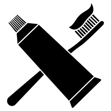 toothpaste toothbrush dental vector icon