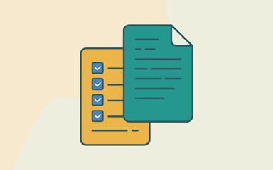 Fototapeta premium Checklist and document icon vector graphic for business and organization tasks