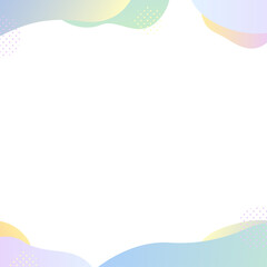 かわいいグラデーションの背景フレーム　青・水色・紫・黄色・緑