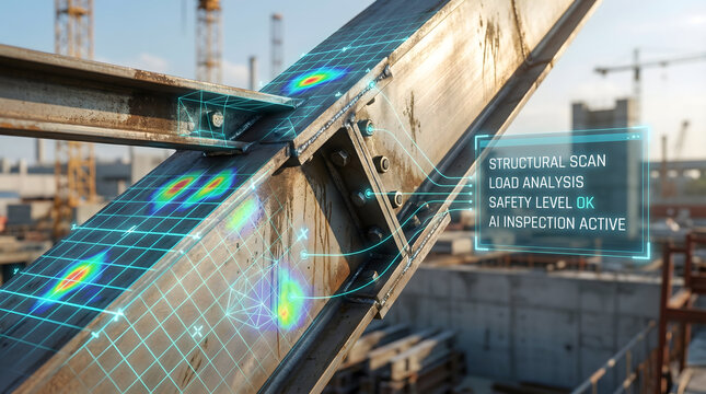 AI Structural Scan and Load Analysis on Steel Construction Beam