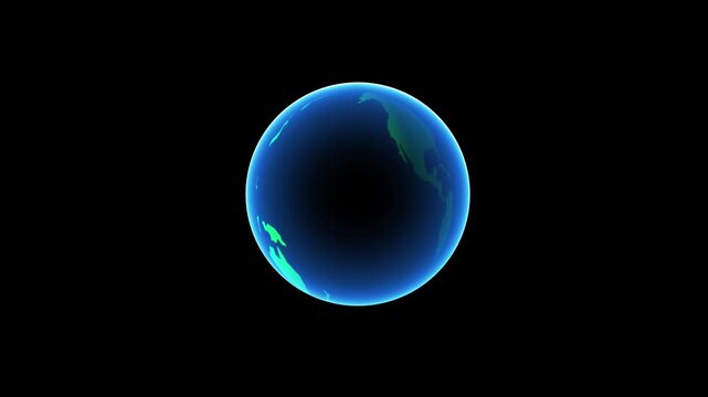 Planet Earth view from space, countries borders highlighted, loop able repeatable animation perfect for time remapping, 3d illustration, elements of this image courtesy of NASA.