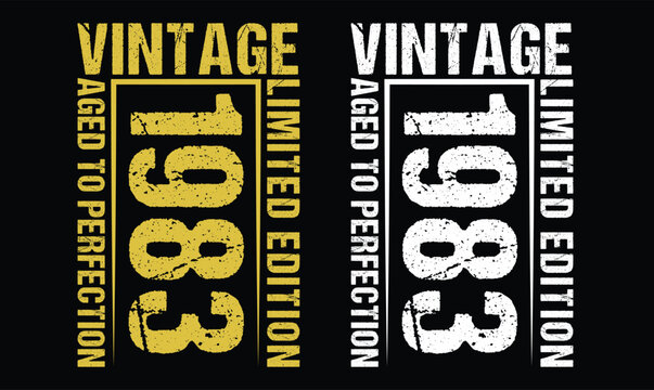 vintage 1983 aged to perfection birthday t shirt design