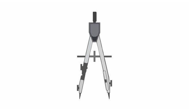 Geometric drafting compass vector illustration for architecture and technical design