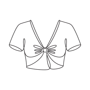 Simple line drawing of a bolero jacket or cropped shrug