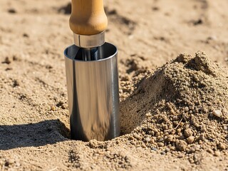 Ground sampling tool extracting soil, geotechnical surveying equipment