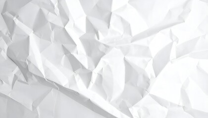 Obraz premium Close-up of crumpled, textured white paper with dynamic shadows and highlights