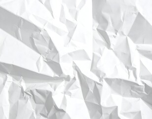 Obraz premium Crinkled white paper texture with shadows and sharp folds
