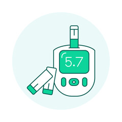 Fototapeta premium Diabetes Testing Device Line Icon – Glucose Meter Illustration