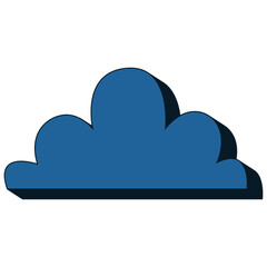 3D Blue Cloud Icon