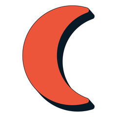 Abstract Crescent Shape Icon