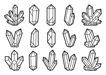 Crystal Collection Line Art Vector Illustration