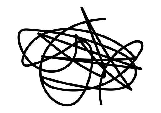 Garabato de l&iacute;neas negras enredadas 