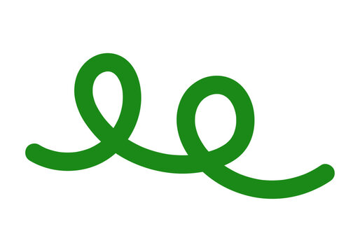 L&iacute;nea verde continua con dos bucles en trazo de pincel