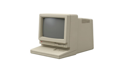Vintage beige computer with floppy disk drive