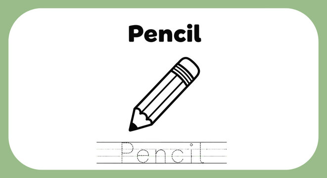 Pencil Coloring Page for Kids Education
