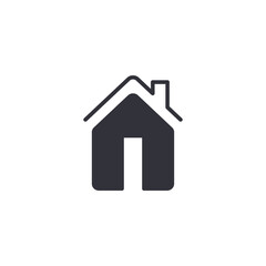 Fototapeta premium House with chimney and curved roof icon representing cozy residence, domestic comfort, and family lifestyle.