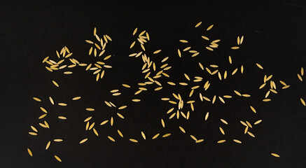 Raw orzo pasta, risoni or kritharaki pile