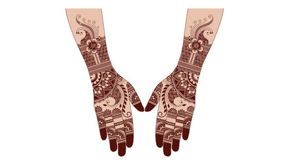 A beautiful henna design on a pair of female hands
