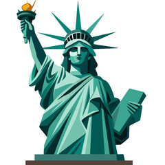 Obraz premium Statue of Liberty standing tall with torch and tablet in hand