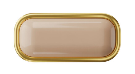 Gold tray with beige interior shiny isolated on a transparent background