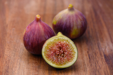 Ripe Purple Fig on Tabletop