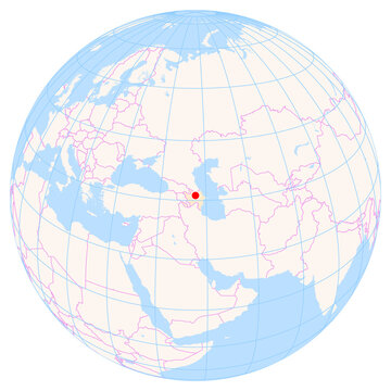 Location Map of Qabala Int. Airport (Qabala, Azerbaijan). IATA-code: GBB. No labels at all.