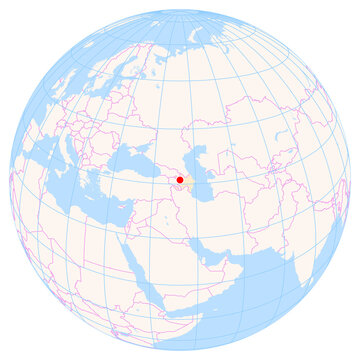 Location Map of Ganja Int. Airport (Ganja, Xanlar, Azerbaijan). IATA-code: KVD. No labels at all.