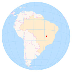 Location Map of Brasilia Int. Airport (Brasilia, Distrito Federal, Brazil). IATA-code: BSB. No labels at all.