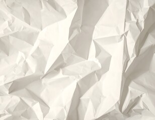 Obraz premium Close-up of crumpled, off-white paper, full of sharp shadows