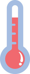 A thermometer displaying a rising temperature in a simple illustration style