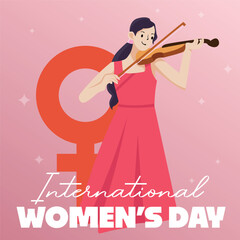 International Women's day and women history mont concept illustration banner poster