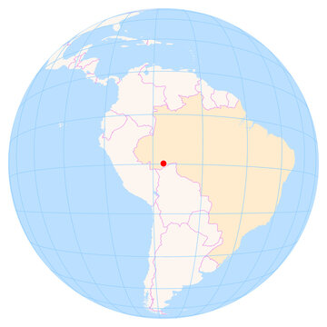 Location Map of Rio Branco Int. Airport (Rio Branco, Acre, Brazil). IATA-code: RBR. No labels at all.
