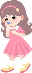 Young girl using inhaler while asthma