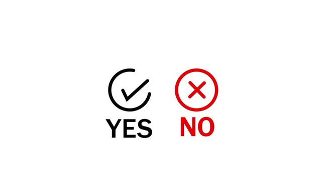 Check mark and cross mark icon animation with green background.