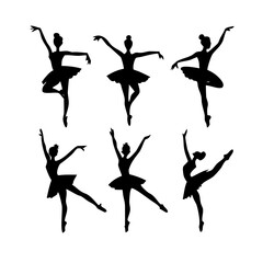 Elegant ballerinas dancing in various graceful poses © Artist420