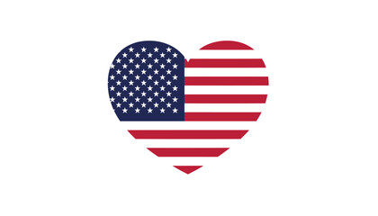 American flag heart icon