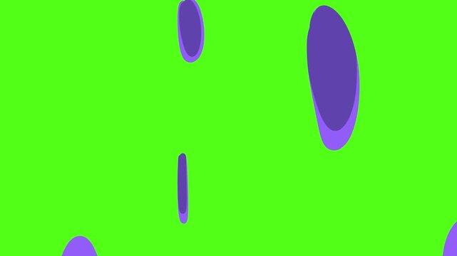 Cartoon Purple Liquid Splash Transition Green Screen, 2D Cartoon Purple Paint Splash Overlay on Green Screen