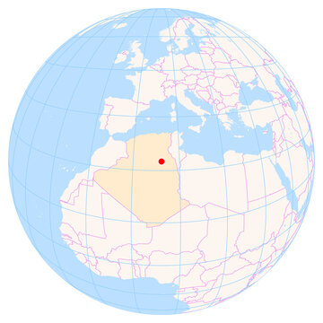 Location Map of Oued Irara Airport (Hassi Messaoud, Ouargla, Algeria). IATA-code: HME. No labels at all.